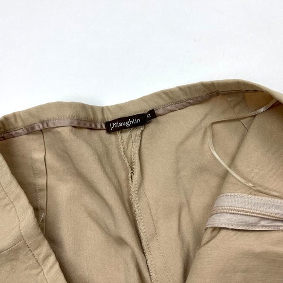 J Mclaughlin Margot Pants Women 12 EUC Stretch Rayon Flat Front Zip Closure - Picture 6 of 12